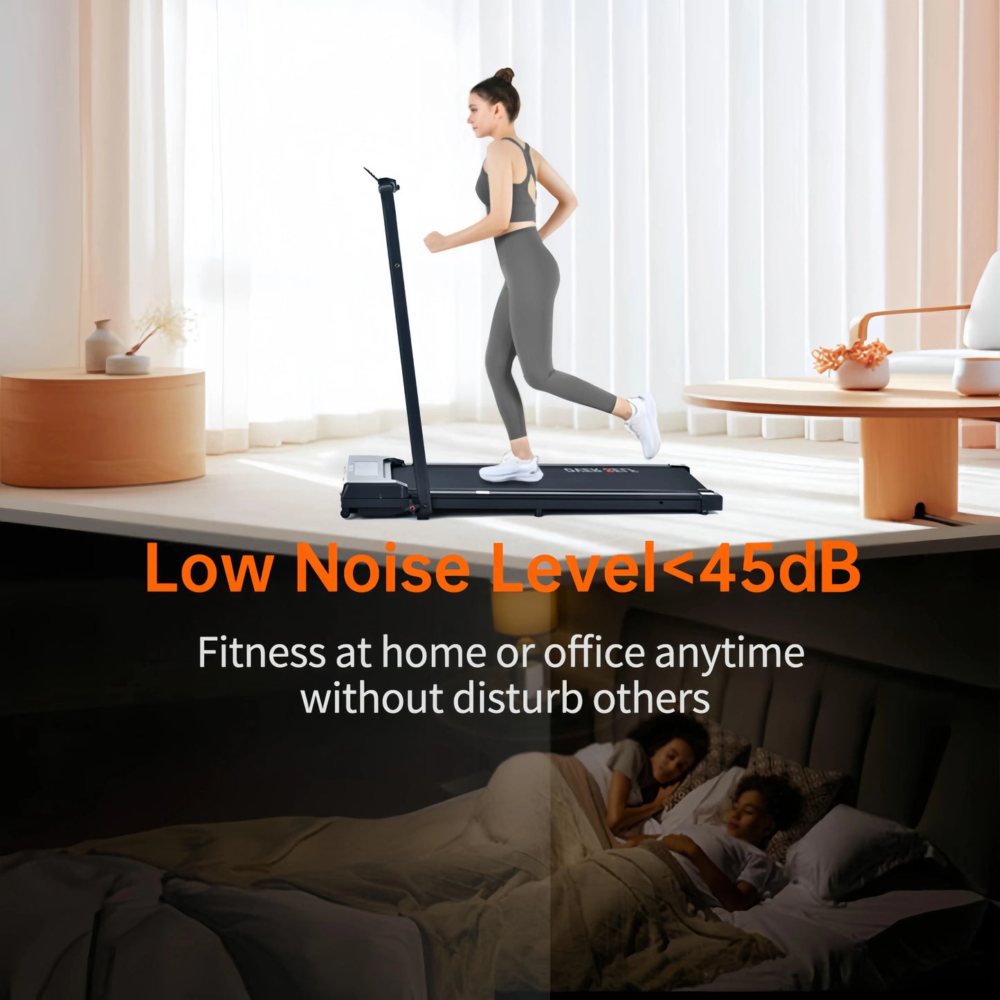 OVER SELF Portable Treadmill with Handlebars - 300 lbs Load Capacity, Foldable Walking Mat with Carpet Protection, Remote Control Exercise Machine, Multifunctional Fitness Equipment