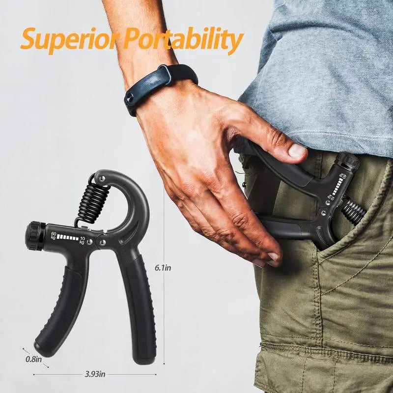 Hand Grip Strengthener Kit Forearm Grip Adjustable Resistance Hand Gripper, Gripper ,Forearm Veins,Finger Exerciser, Finger Stretcher,Grip Ring Stress Relief Grip Ball for Athletes,Portable Home Gym Hand Strength Training Tool Fitness