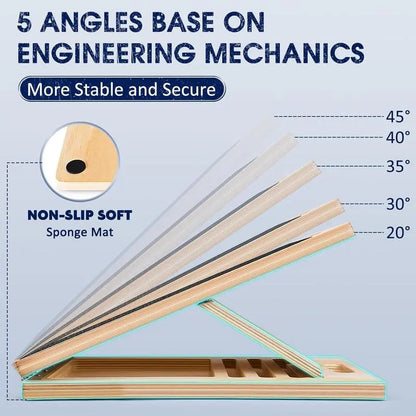 Portable Wooden Slant Board for Calf Stretching and Squats - Adjustable Incline Board for Physical Therapy, Pilates, and Leg Rehabilitation