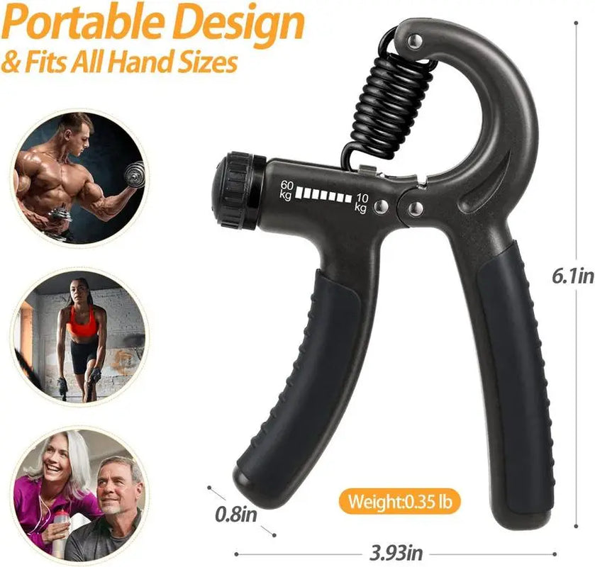 Hand Grip Strengthener Kit Forearm Grip Adjustable Resistance Hand Gripper, Gripper ,Forearm Veins,Finger Exerciser, Finger Stretcher,Grip Ring Stress Relief Grip Ball for Athletes,Portable Home Gym Hand Strength Training Tool Fitness
