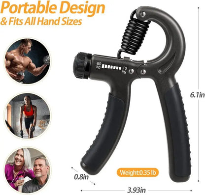Hand Grip Strengthener Kit Forearm Grip Adjustable Resistance Hand Gripper, Gripper ,Forearm Veins,Finger Exerciser, Finger Stretcher,Grip Ring Stress Relief Grip Ball for Athletes,Portable Home Gym Hand Strength Training Tool Fitness