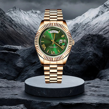 Classic Men'S Business Quartz Wristwatch round Dial with Date, Elegant All-Match Watch with Gift Box, Perfect Gift for Daily and Party Tiktokshopspringglowup