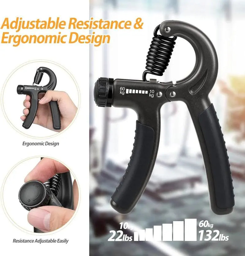 Hand Grip Strengthener Kit Forearm Grip Adjustable Resistance Hand Gripper, Gripper ,Forearm Veins,Finger Exerciser, Finger Stretcher,Grip Ring Stress Relief Grip Ball for Athletes,Portable Home Gym Hand Strength Training Tool Fitness
