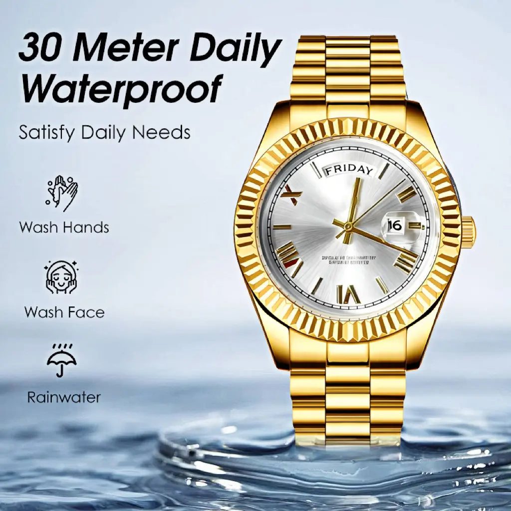 Classic Men'S Business Quartz Wristwatch round Dial with Date, Elegant All-Match Watch with Gift Box, Perfect Gift for Daily and Party Tiktokshopspringglowup