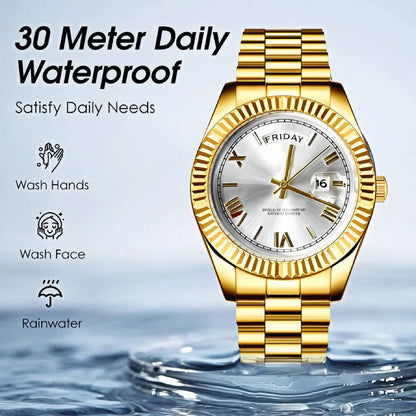 Classic Men'S Business Quartz Wristwatch round Dial with Date, Elegant All-Match Watch with Gift Box, Perfect Gift for Daily and Party Tiktokshopspringglowup