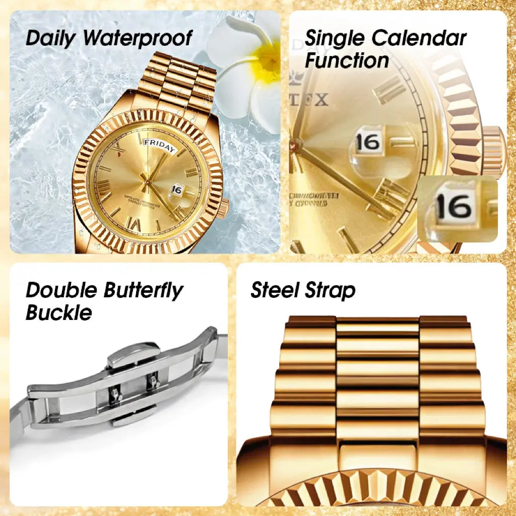 Classic Men'S Business Quartz Wristwatch round Dial with Date, Elegant All-Match Watch with Gift Box, Perfect Gift for Daily and Party Tiktokshopspringglowup