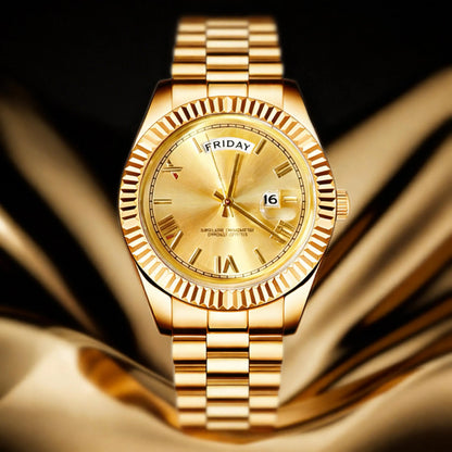 Classic Men'S Business Quartz Wristwatch round Dial with Date, Elegant All-Match Watch with Gift Box, Perfect Gift for Daily and Party Tiktokshopspringglowup