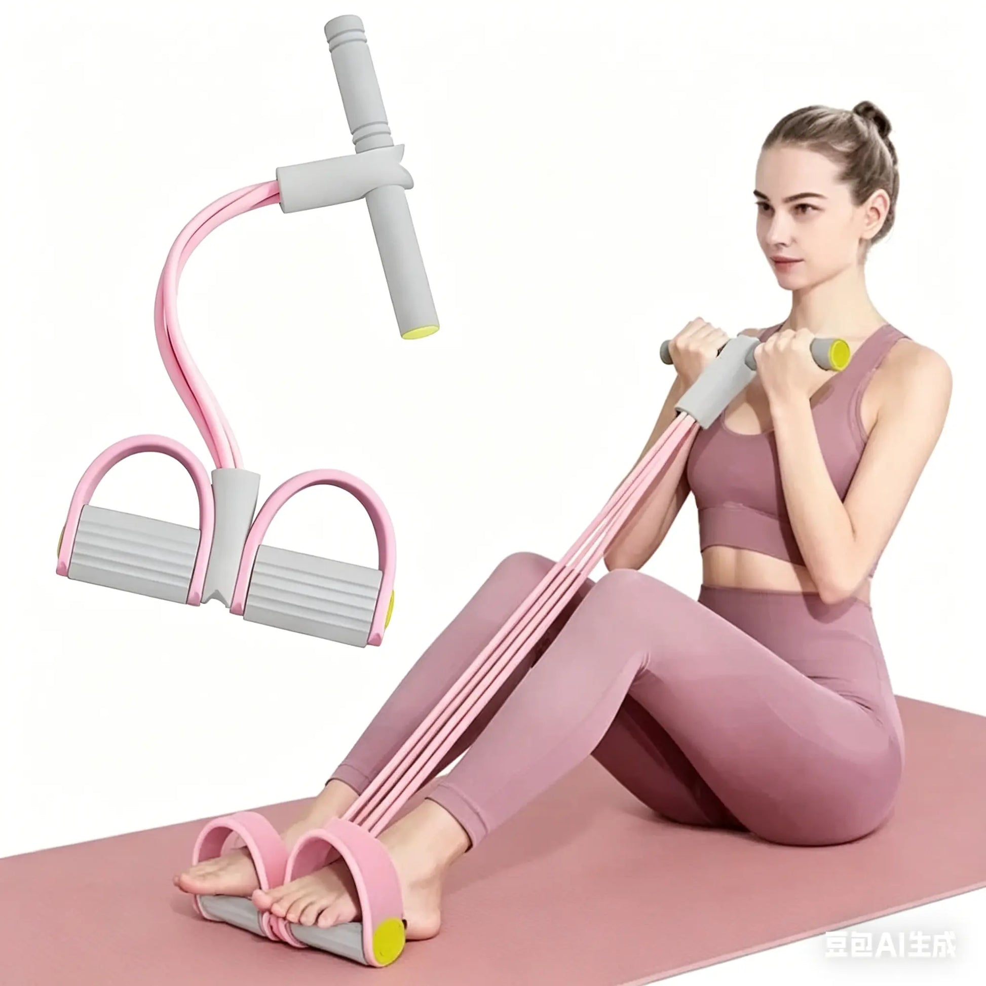 Home Gym Arm & Waist Training Pedal Band – Eco-Friendly Natural Latex Yoga Stretching Band with Adjustable Resistance