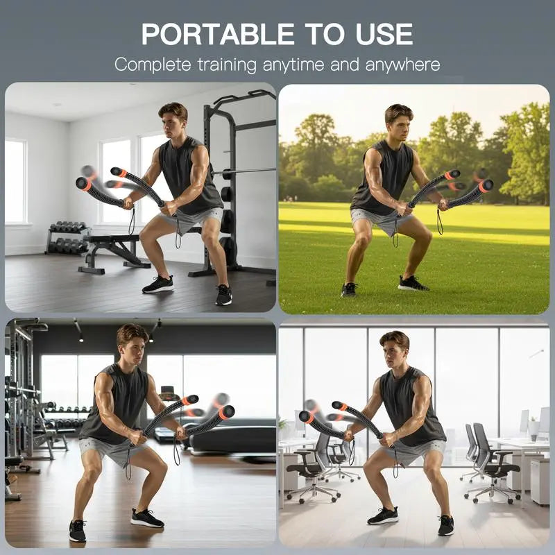 Soulyis Wireless Weighted Battle Ropes - Cordless HIIT at Home Gym Equipment, Full-Body Low-Impact Exercise Accessory for All Fitness Levels