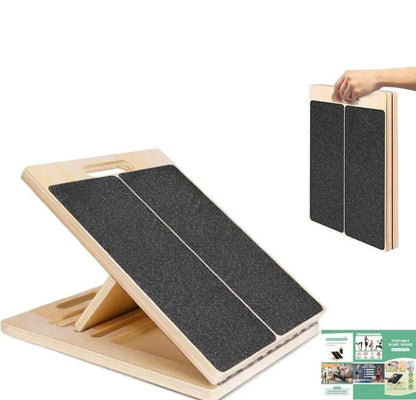 Portable Wooden Slant Board for Calf Stretching and Squats - Adjustable Incline Board for Physical Therapy, Pilates, and Leg Rehabilitation