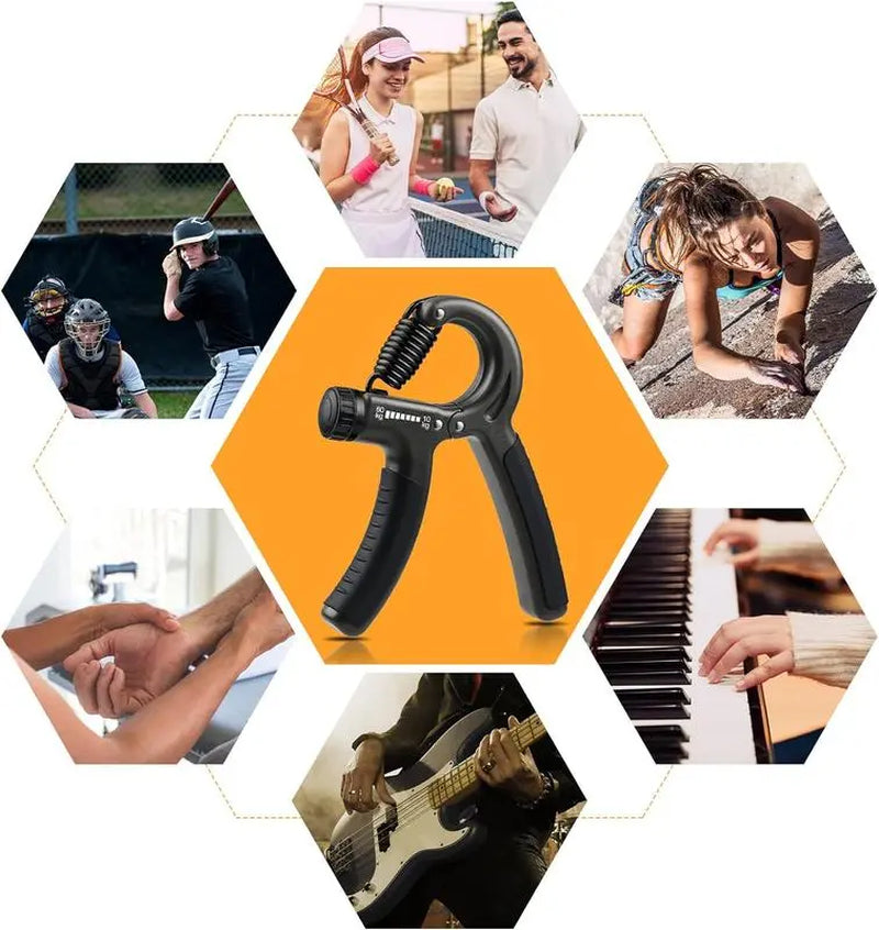 Hand Grip Strengthener Kit Forearm Grip Adjustable Resistance Hand Gripper, Gripper ,Forearm Veins,Finger Exerciser, Finger Stretcher,Grip Ring Stress Relief Grip Ball for Athletes,Portable Home Gym Hand Strength Training Tool Fitness
