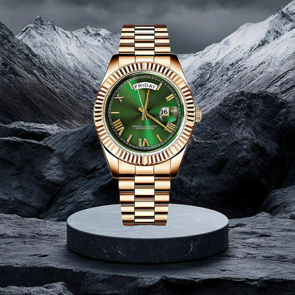 Classic Men'S Business Quartz Wristwatch round Dial with Date, Elegant All-Match Watch with Gift Box, Perfect Gift for Daily and Party Tiktokshopspringglowup